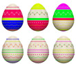 Set of modern Easter eggs. Isolated on white