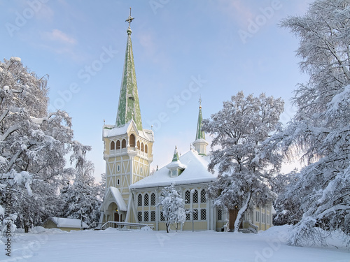 Photo: Jokkmokk New Church in winter, Sweden Jokkmokk New Church in winter, Sweden