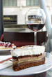 Photo: Red wine and tiramisu in Parisian cafe Red wine and tiramisu in Parisian cafe