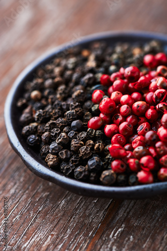 Photo: Black and pink peppercorns Black and pink peppercorns