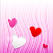 Vector pink wavy Valentine's Day background with hearts