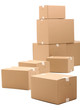 Carton boxes isolated over white background