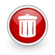recycle red circle web icon on white background