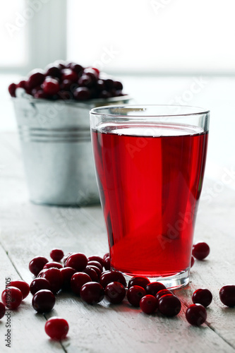 Photo: Cranberry juice and berries Cranberry juice and berries