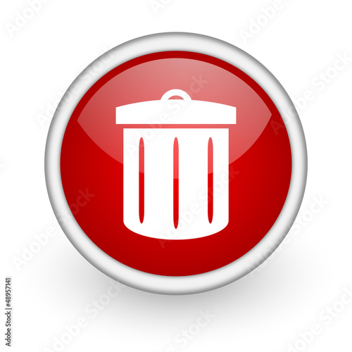 Illustration: recycle red circle web icon on white background recycle red circle web icon on white background