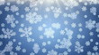 Snowflakes falling on blue background, loopable.
