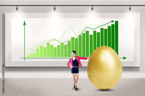 Photo: Businesswoman makes big profit Businesswoman makes big profit