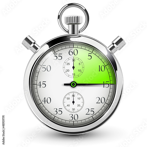 Vector: 15 seconds stop watch. 15 seconds stop watch.
