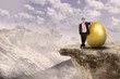 Successful businessman and gold egg
