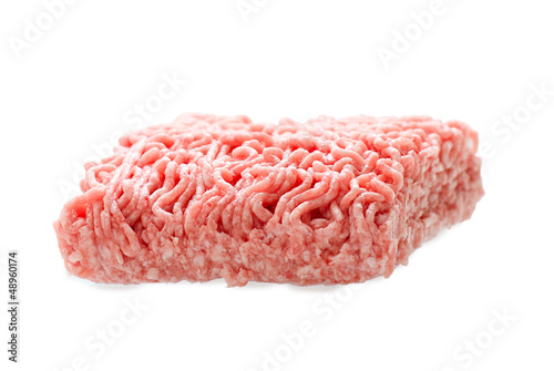 Photo: isolated raw minced beef on white isolated raw minced beef on white