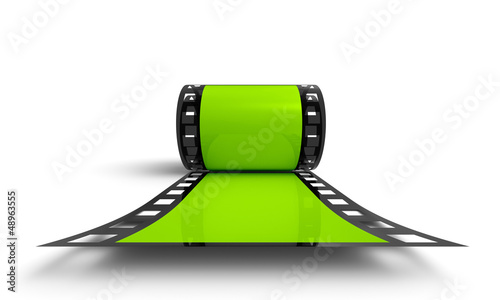 Illustration: 3D Filmrolle - Grün Frontal Ansicht 3D Filmrolle - Grün Frontal Ansicht