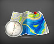 Vector: Map and compass Map and compass