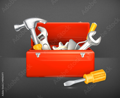 Vector: Red toolbox Red toolbox