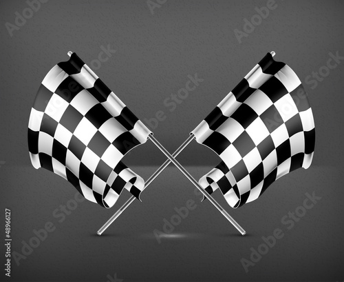 Vector: Two crossed checkered flags Two crossed checkered flags