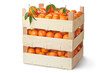 Three retail crates of ripe tangerines