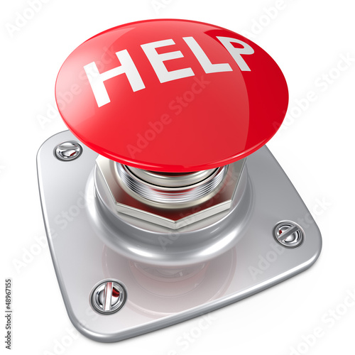 Illustration: Red HELP button. Red HELP button.