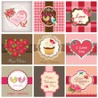 Set of valentine's day backgrounds