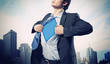 Young superhero businessman