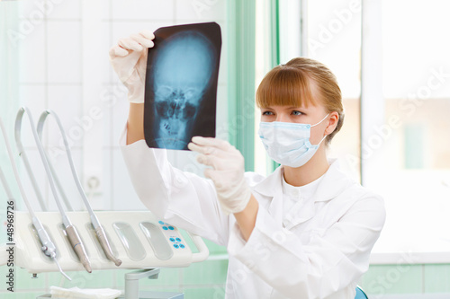 Photo: Female doctor with X-ray Female doctor with X-ray