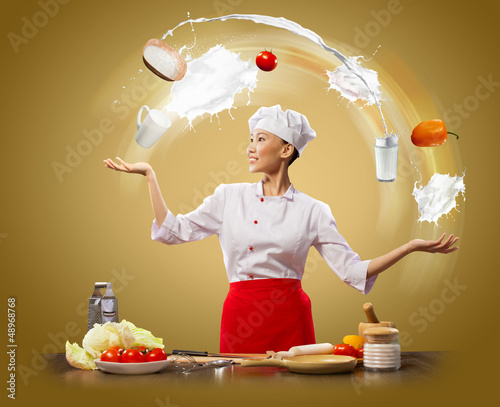 Photo: juggler female cook juggler female cook