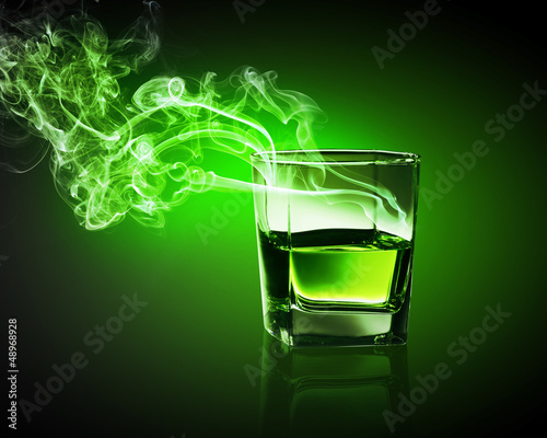 Photo: Glass of green absinth Glass of green absinth