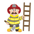 Vector: an illustration of cartoon fireman ,vector an illustration of cartoon fireman ,vector