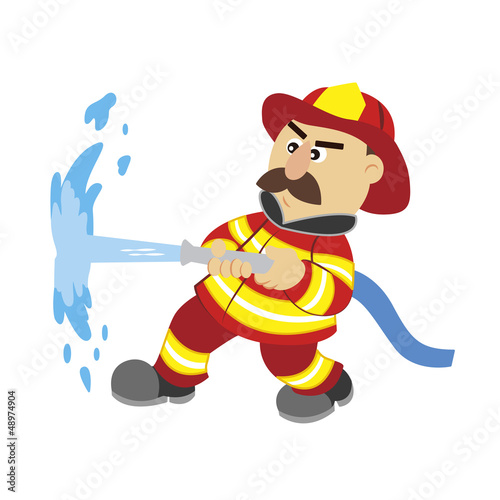 Vector: an illustration of cartoon fireman ,vector an illustration of cartoon fireman ,vector