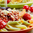 Pasta penne with bolognese sauce