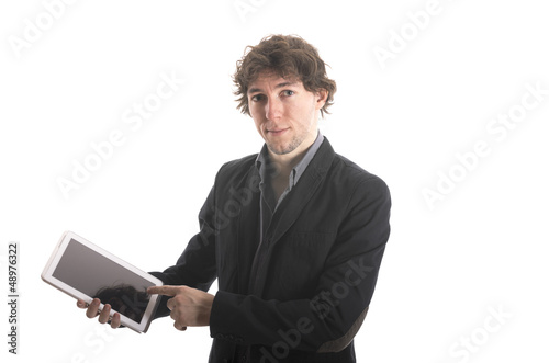 Photo: Businessman holding his tablet Businessman holding his tablet