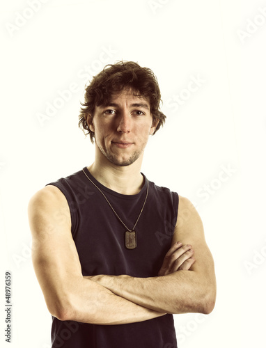 Photo: Soldier Portrait with tags Soldier Portrait with tags
