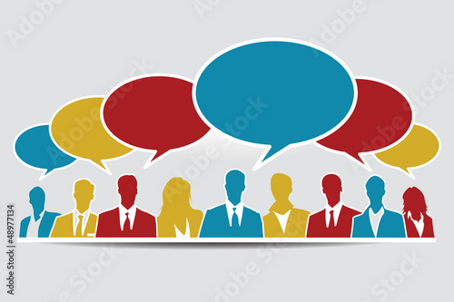Vector: Viral marketing people with speech bubbles Viral marketing people with speech bubbles