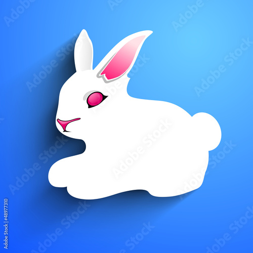 Vector: Little Easter rabbit on blue background. Little Easter rabbit on blue background.