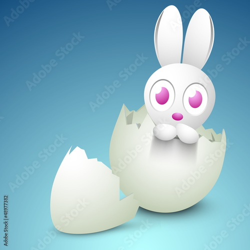 Vector: Little Easter Bunny coming out from egg. EPS 10. Little Easter Bunny coming out from egg. EPS 10.