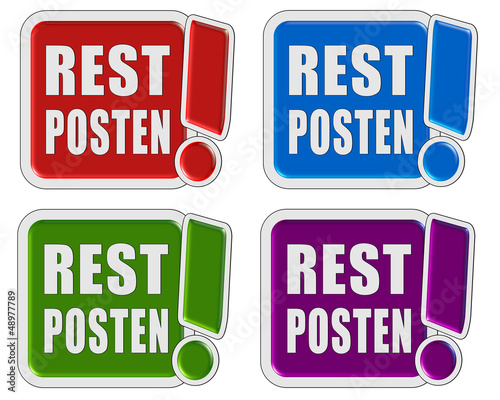 Illustration: 4 !-Schilder bunt RESTPOSTEN 4 !-Schilder bunt RESTPOSTEN