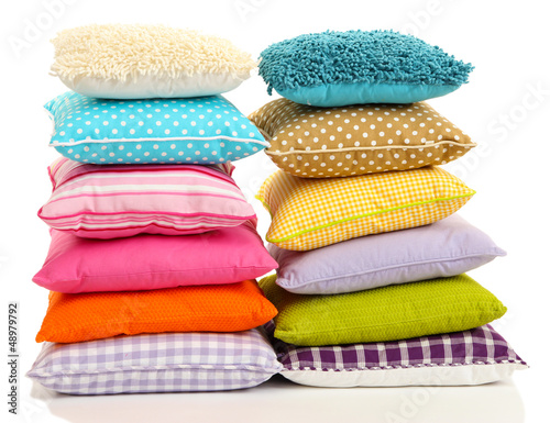 Photo: Hills colorful pillows isolated on white Hills colorful pillows isolated on white