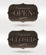 Vector: Retro wooden signs - Open and Closed Retro wooden signs - Open and Closed