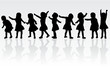 group of children's silhouettes