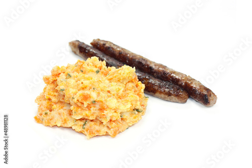 Photo: chipolatas et purée chipolatas et purée