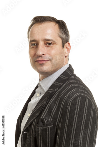 Photo: portrait of adult man, isolated on white background portrait of adult man, isolated on white background