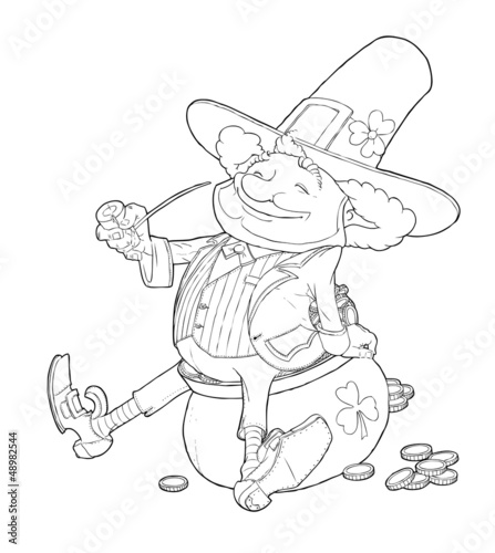 Vector: elf leprechaun smoking pipe for saint patrick's day vector elf leprechaun smoking pipe for saint patrick's day vector