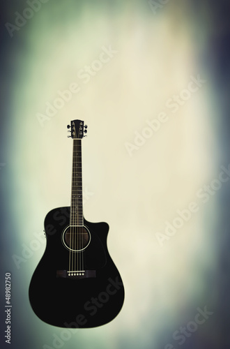Photo: retro black guitar retro black guitar