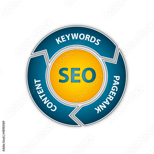 Illustration: SEO - Keywords, Pagerank, Content SEO - Keywords, Pagerank, Content