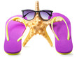 starfish on vacation isolated over white