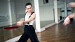 Professional dancers dancing in ballroom