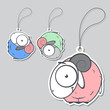 Set of tags with cute sheep.Vector illustration.