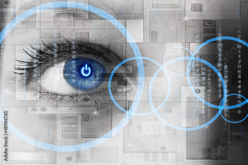 Photo: Oiel humain et informatique - concept technologie Oiel humain et informatique - concept technologie