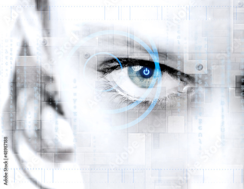 Photo: Oiel humain et informatique - concept technologie Oiel humain et informatique - concept technologie