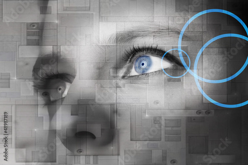 Photo: Oiel humain et informatique - concept technologie Oiel humain et informatique - concept technologie