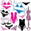 Vector: Sexy lingerie set - Woman underwear Sexy lingerie set - Woman underwear