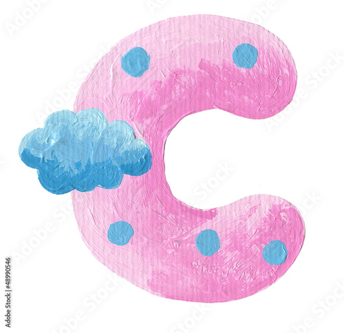 Illustration: Pink letter c Pink letter c